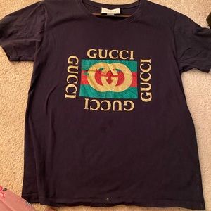 Gucci logo glitter tee in black